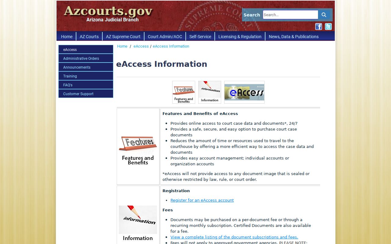 Maricopa County docket search eAccess information
