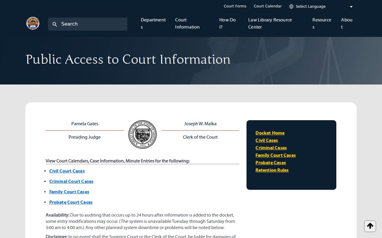 Maricopa County court docket portal options